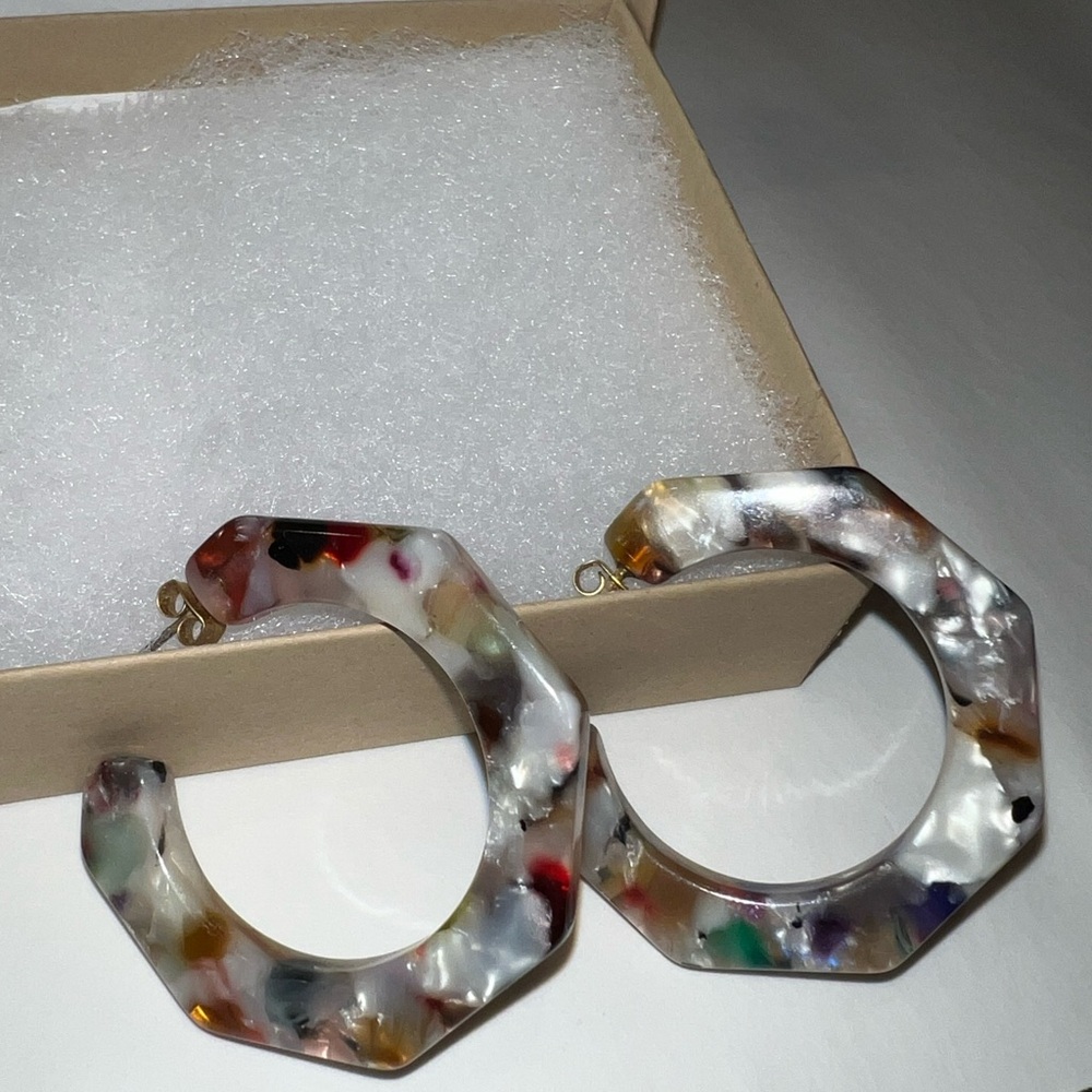 Madewell Tortoiseshell Acetate Hoop Earrings